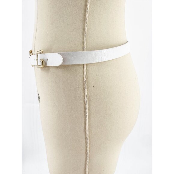 Dolce & Gabbana Skinny White Leather Belt Size: M main image 6